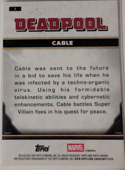 2025 Topps Chrome Deadpool Cable #3 Gold Wave Refractor 331/399 | X-Men Trading Card