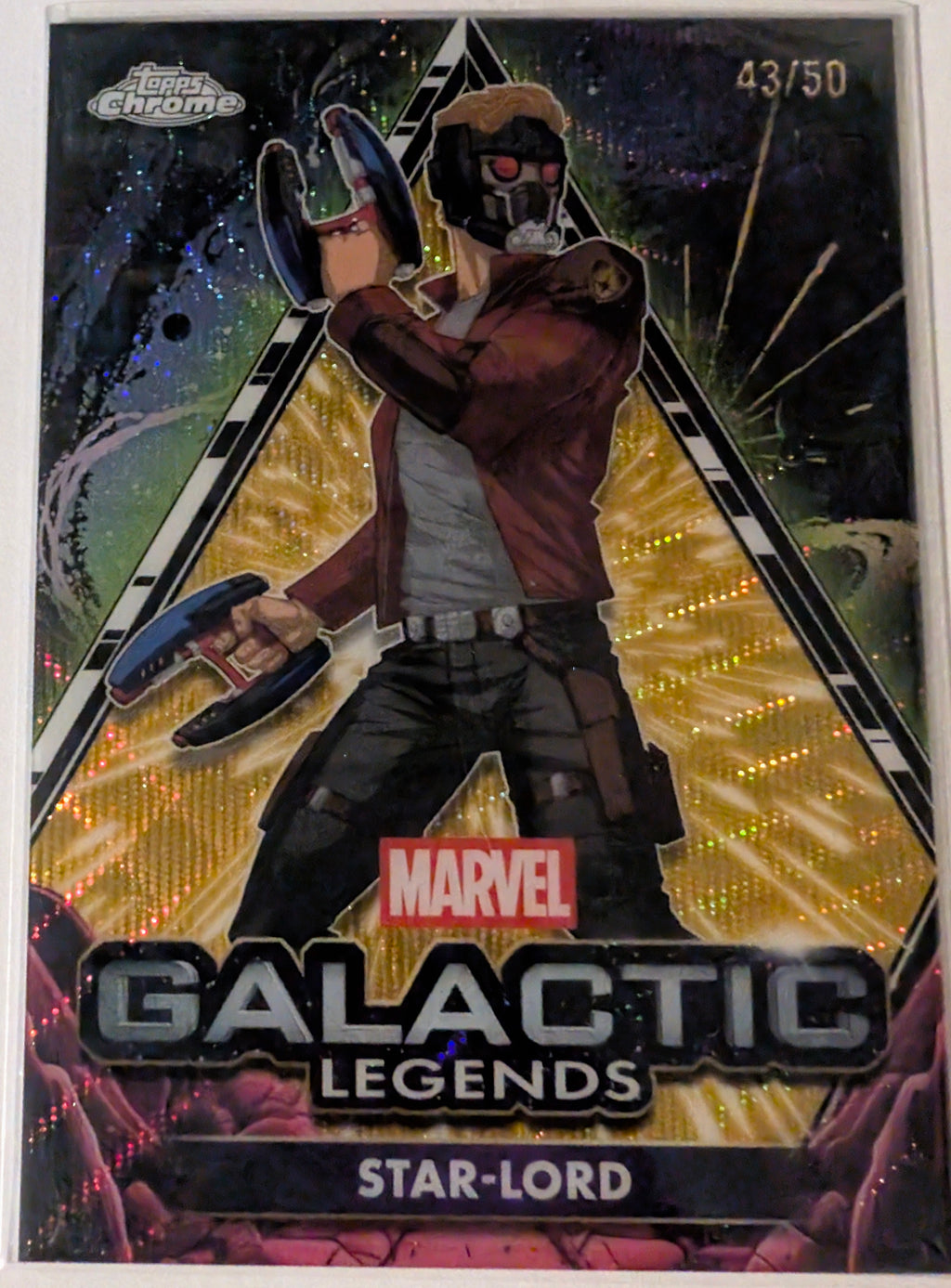 2025 Topps Chrome Marvel Galactic Legends #GL-6 Star-Lord gold refractor 43/50